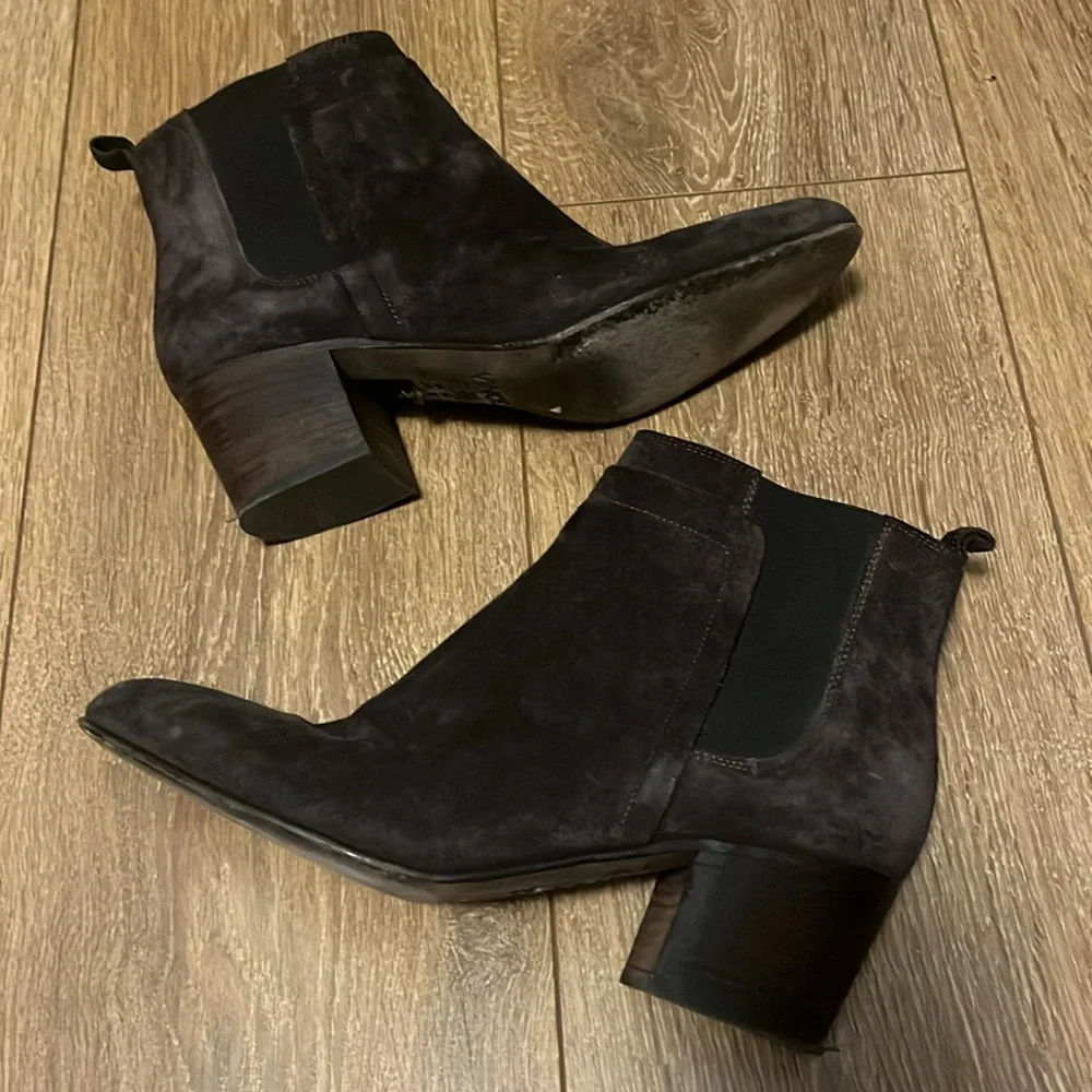 Vince Chocolate Suede Ankle Boot - Picture 4 of 11